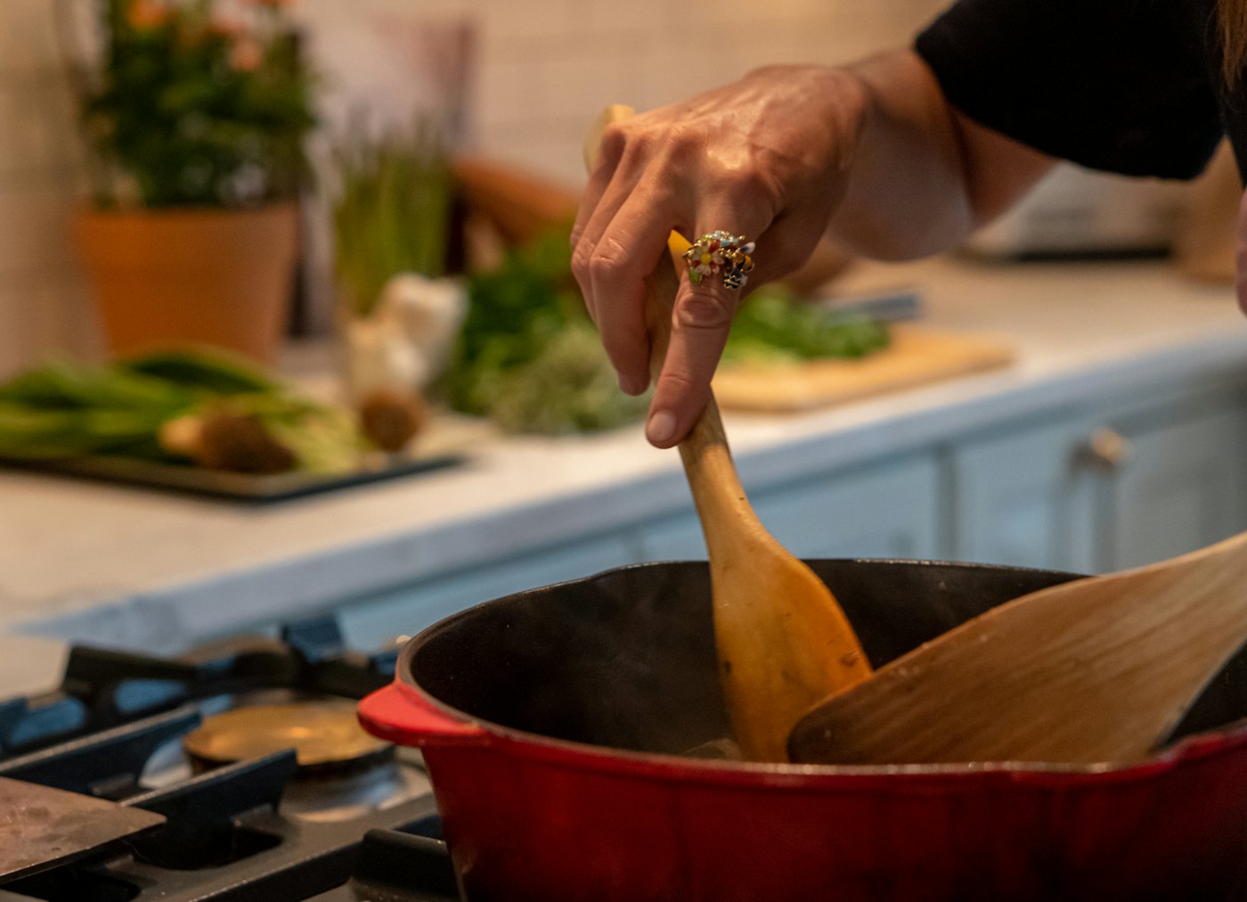 A warm kitchen where snacks are prepared